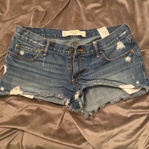 Abercrombie & Fitch ripped blue Jean Shorts